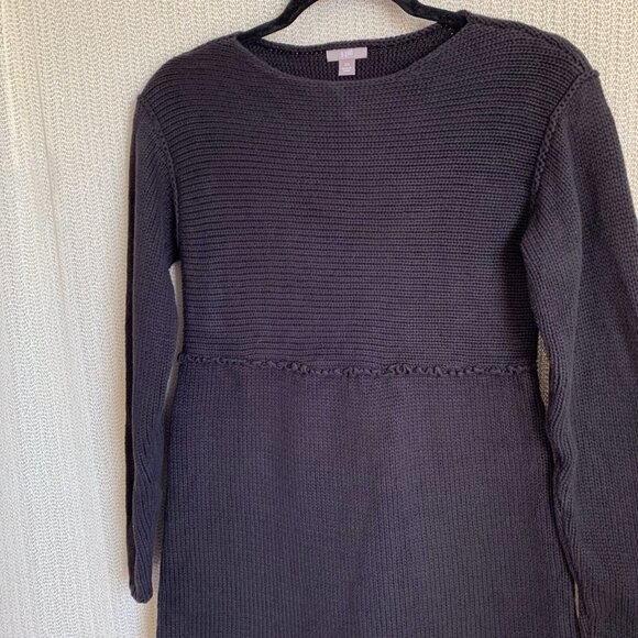 J. Jill Women’s Tunic Sweater Size XS Black Knit Ruffle Dark Academia Feminine - Picture 4 of 10